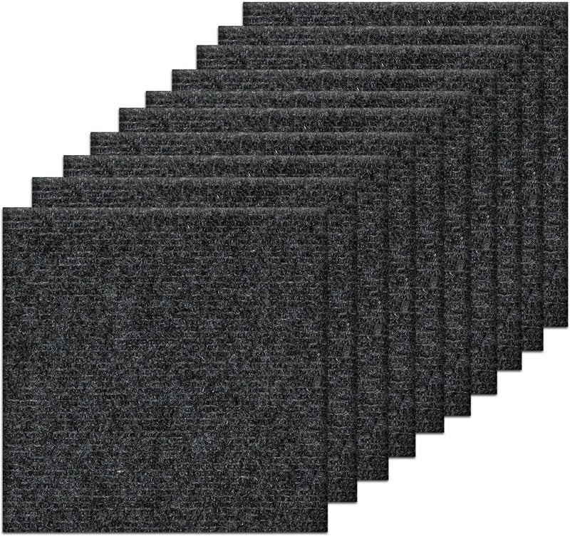 Orgthin Carpet Tiles Peel and Stick, Self Adhesive Carpet Floor Tile 12” x 12”, Dark Grey Soft Padded Flooring Sticker, Home Decor for Bedroom Living Room Office, 10 Tiles per Box, 10 sq ft per Box - Image 1
